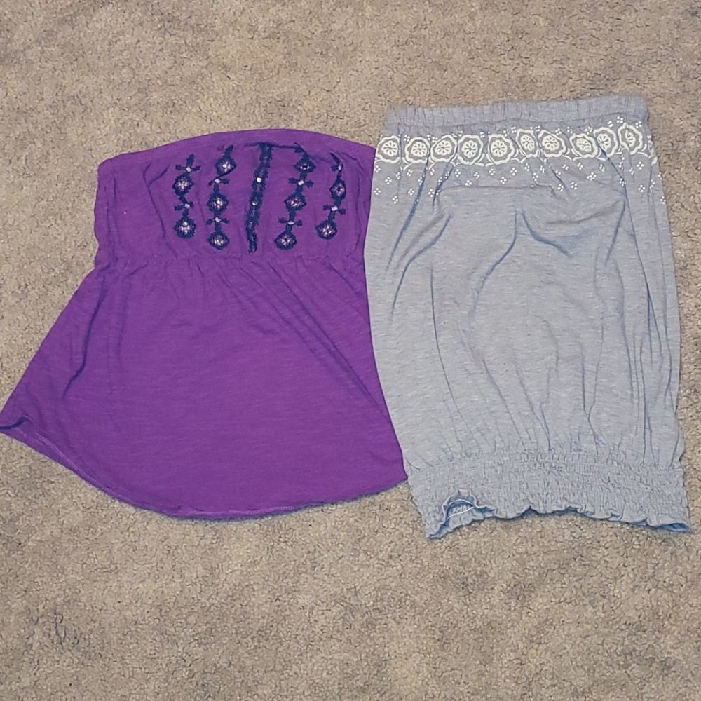 2 strapless tops